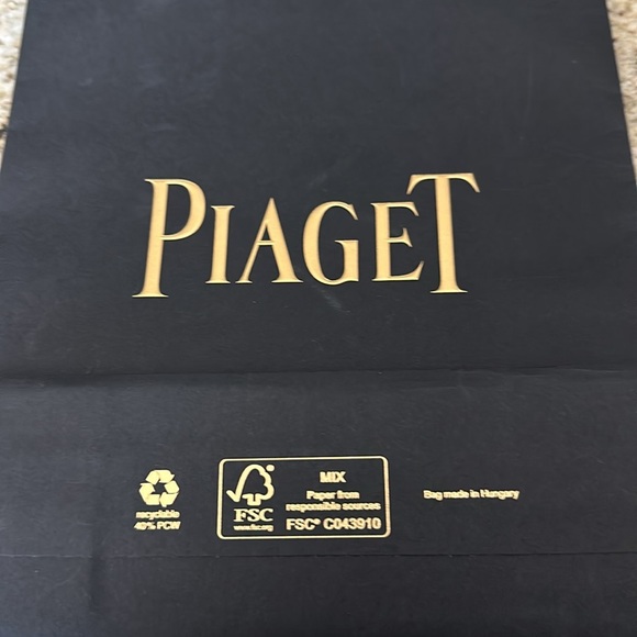 Piaget bag. Black & gold with navy satin luxury ribbon handle! Holiday pick🎁 - Picture 3 of 5